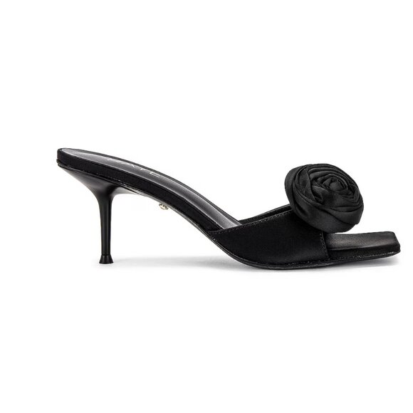 RAYE Black Heels with Floral Accent - Picture 1 of 5